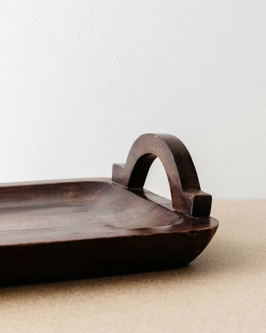 47th & Main Gracie Wood Serving Tray with Handles - Elegant Decorative Wooden Tray for Home Decor
