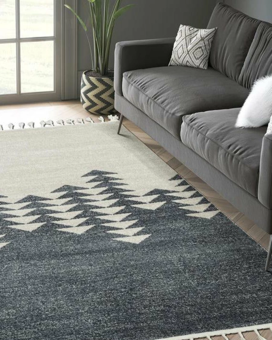 "Bohemian Tulum Style Area Rug - Handmade Distressed Vintage Look - Lone Fox Inspired Design"