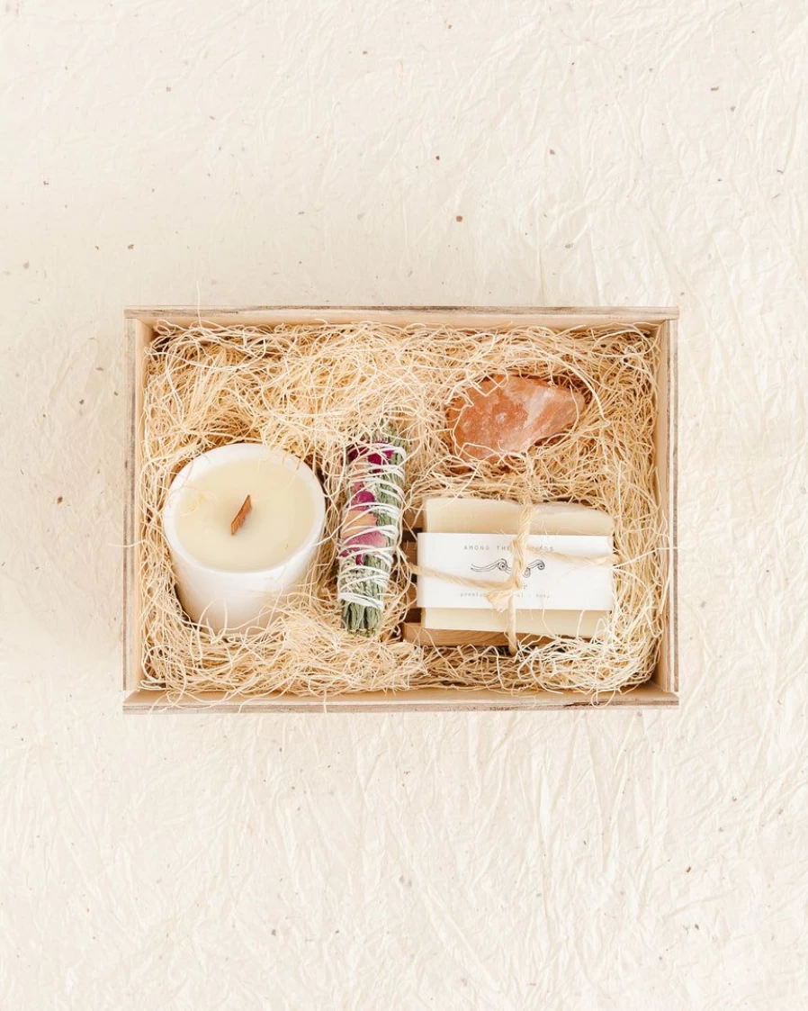 "Among The Flowers Sacred Spaces Self Care Gift Box – Luxury Aromatherapy & Relaxation Present"