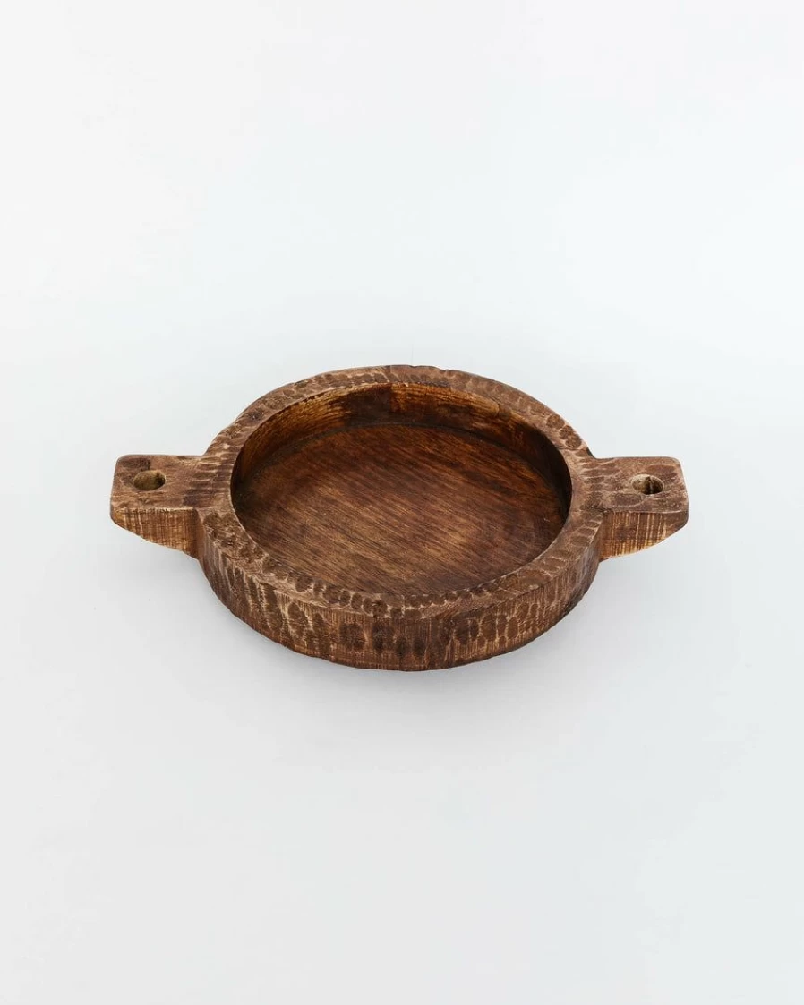 Handcrafted Bali Mango Wood Carved Decorative Serving Tray