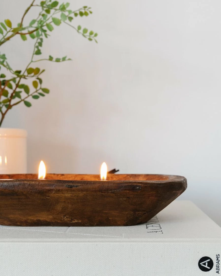 Hand Carved Wooden Candle - Stash Style Decorative Scented Candle for Home Decor