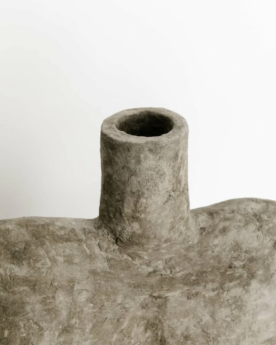 "Handmade Abstract Paper Mache Vase – Modern Boho Home Decor"