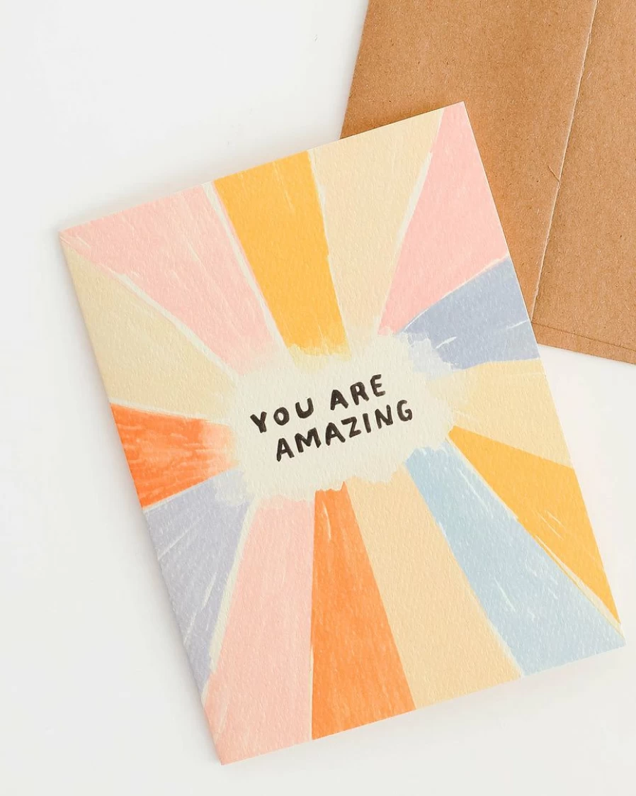 "You Are Amazing Greeting Card - Uplifting Daydream Prints Design"