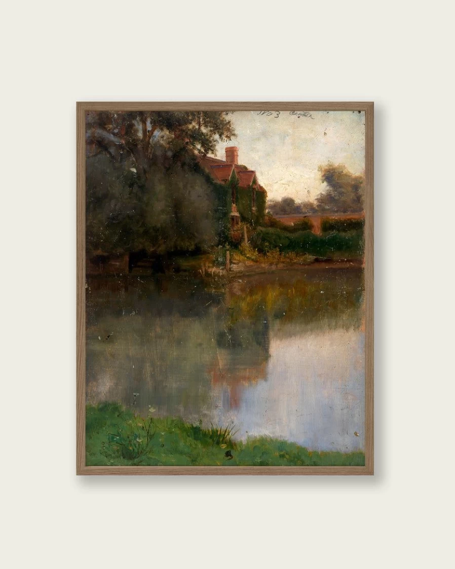 "Lone Fox 'Edge Of A Stream' Premium Art Print – Best-Selling Wall Art Decor"