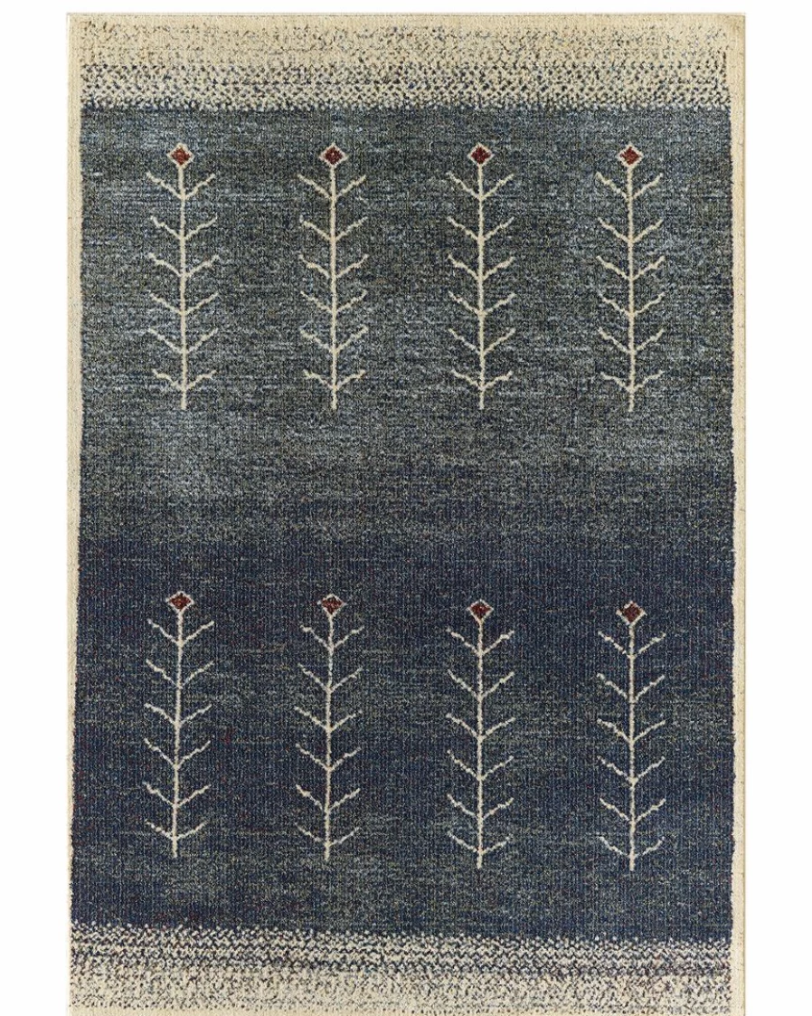 "Bohemian Southwestern Area Rug - Handmade Kaya Blue Tribal Design for Living Room Decor"