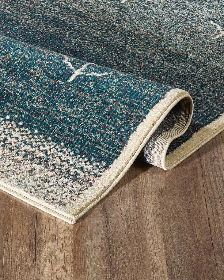"Bohemian Southwestern Area Rug - Handmade Kaya Blue Tribal Design for Living Room Decor"