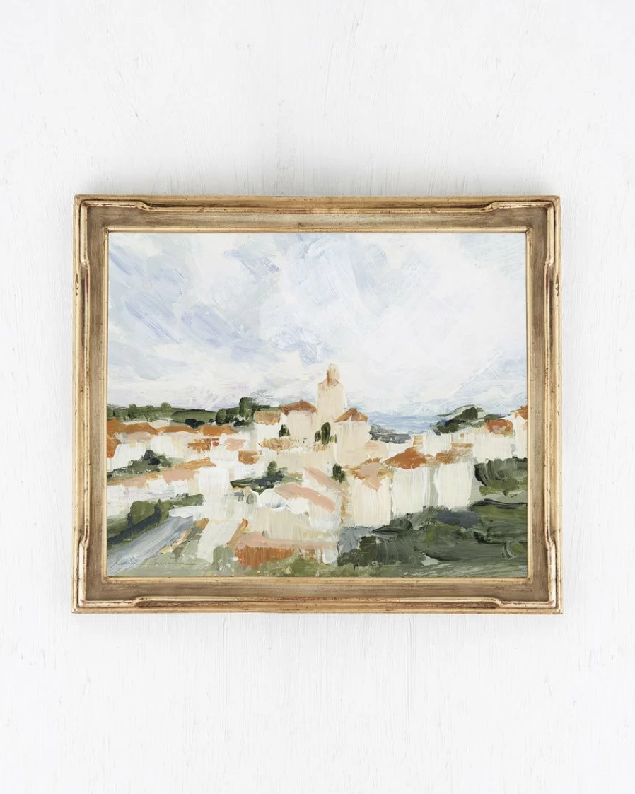 Laurie Anne Art "Cadaques" Contemporary Canvas Wall Art Print - Vibrant Coastal Landscape Painting