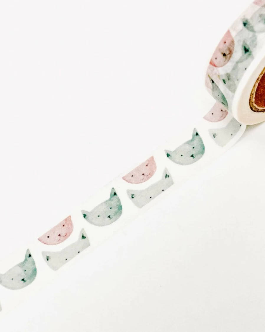 Pastel Kitty Washi Tape for DIY Crafts - Decorative Adhesive Tape for Scrapbooking, Journals, and Planners