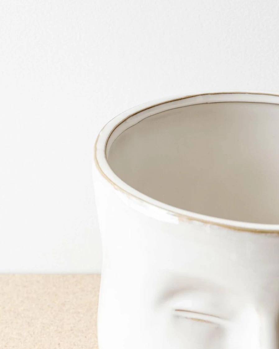 "Bloomingville Rue Ceramic Planter - Modern Profile Design for Indoor Plants"