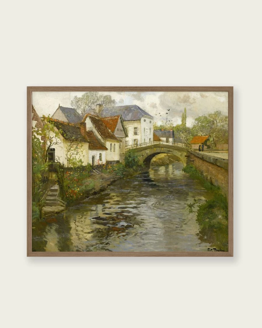 "Small Town Near La Panne" Vintage Art Print - Lone Fox Best Sellers Collection