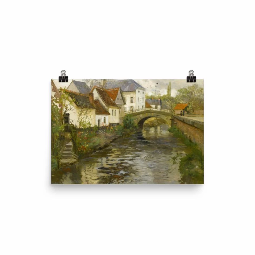 "Small Town Near La Panne" Vintage Art Print - Lone Fox Best Sellers Collection