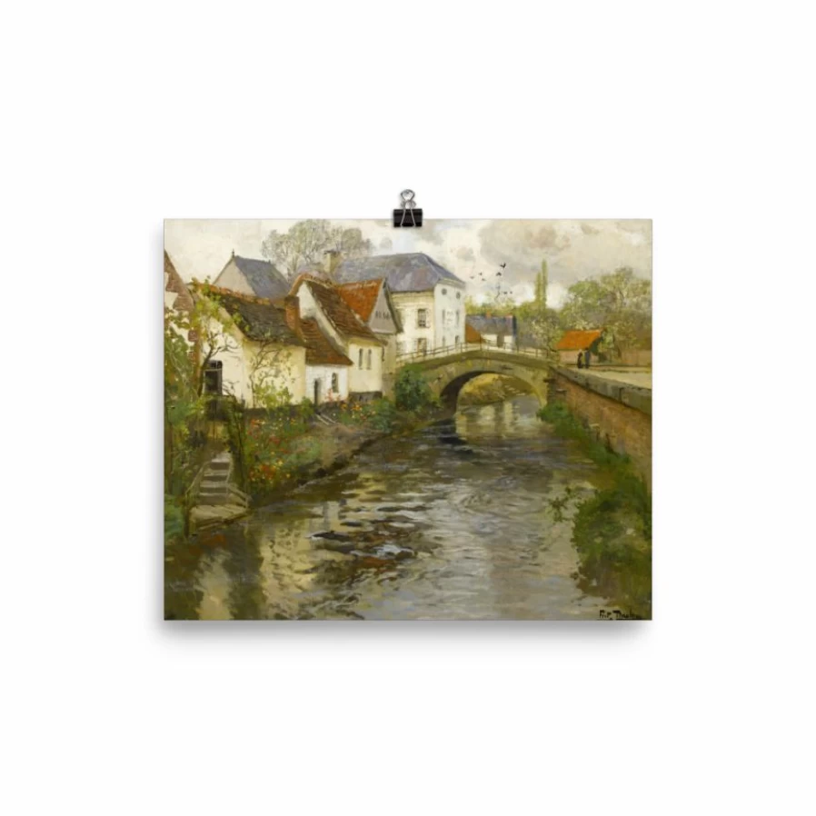 "Small Town Near La Panne" Vintage Art Print - Lone Fox Best Sellers Collection