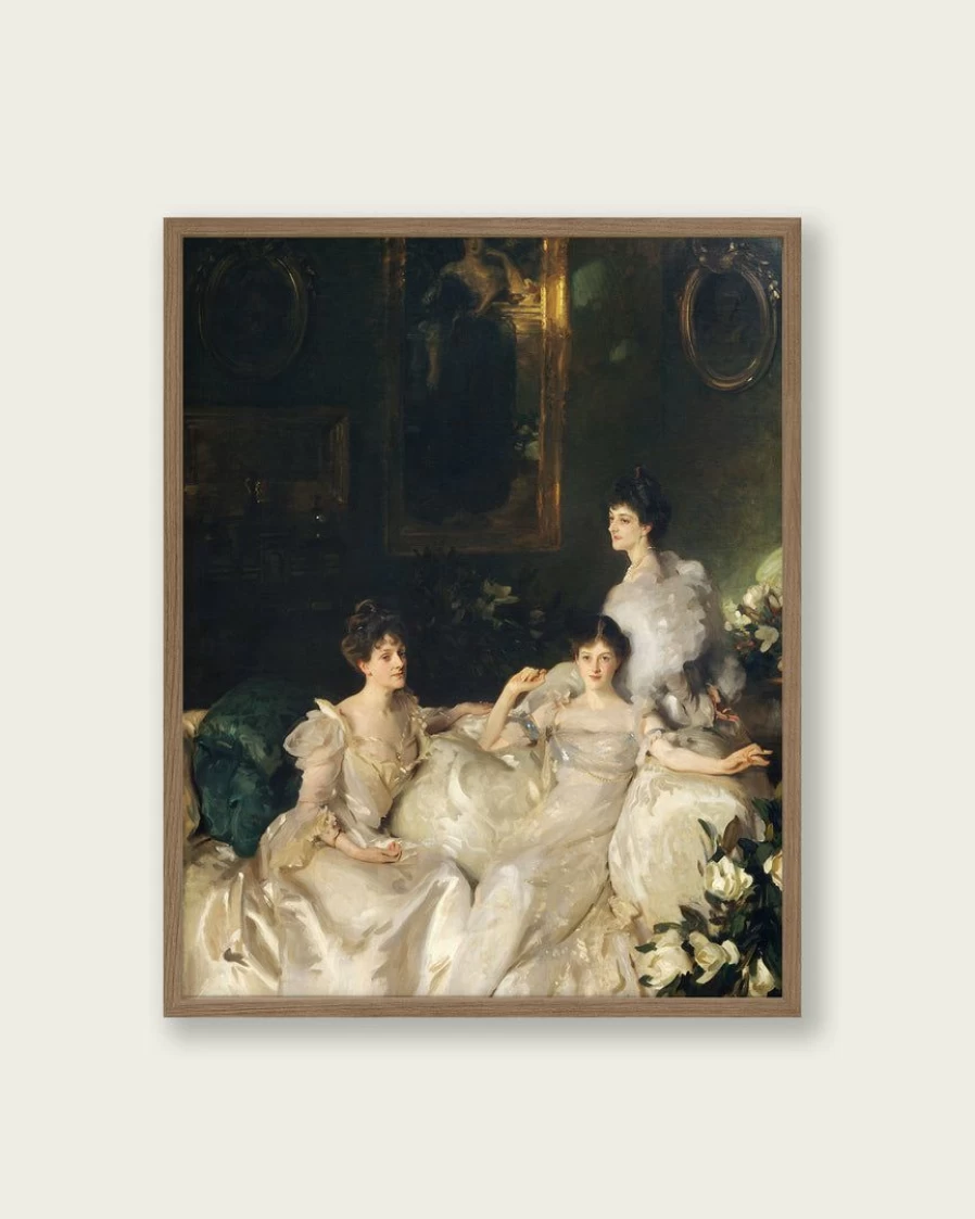 "The Wyndham Sisters" Vintage Art Print by Lone Fox - Classic Portrait Wall Decor