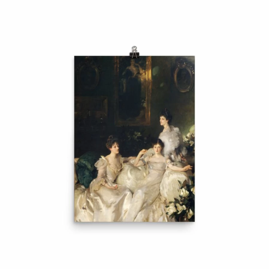 "The Wyndham Sisters" Vintage Art Print by Lone Fox - Classic Portrait Wall Decor
