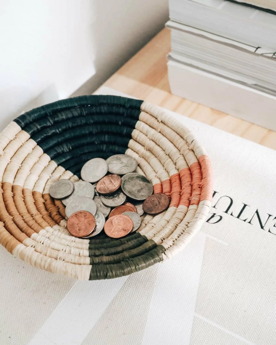 "Stylish Peach-Colored Small Decorative Bowl by Lone Fox for Home Decor"