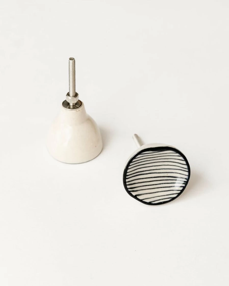 "Indaba Danika Ceramic Cabinet Knob - Elegant Handcrafted Hardware for Home Decor"