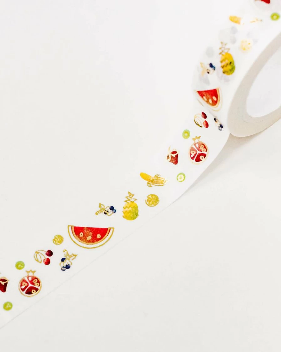 "Summer Fruits Washi Tape - Colorful Decorative Stickers for Scrapbooking & DIY Crafts"