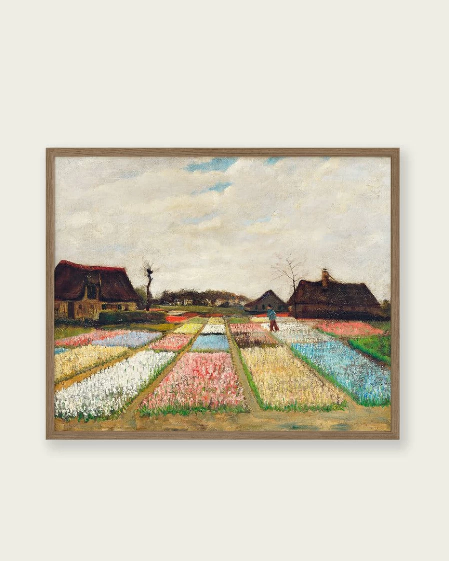 "Lone Fox 'Flower Beds In Holland' Art Print - Dutch Floral Landscape Wall Art"