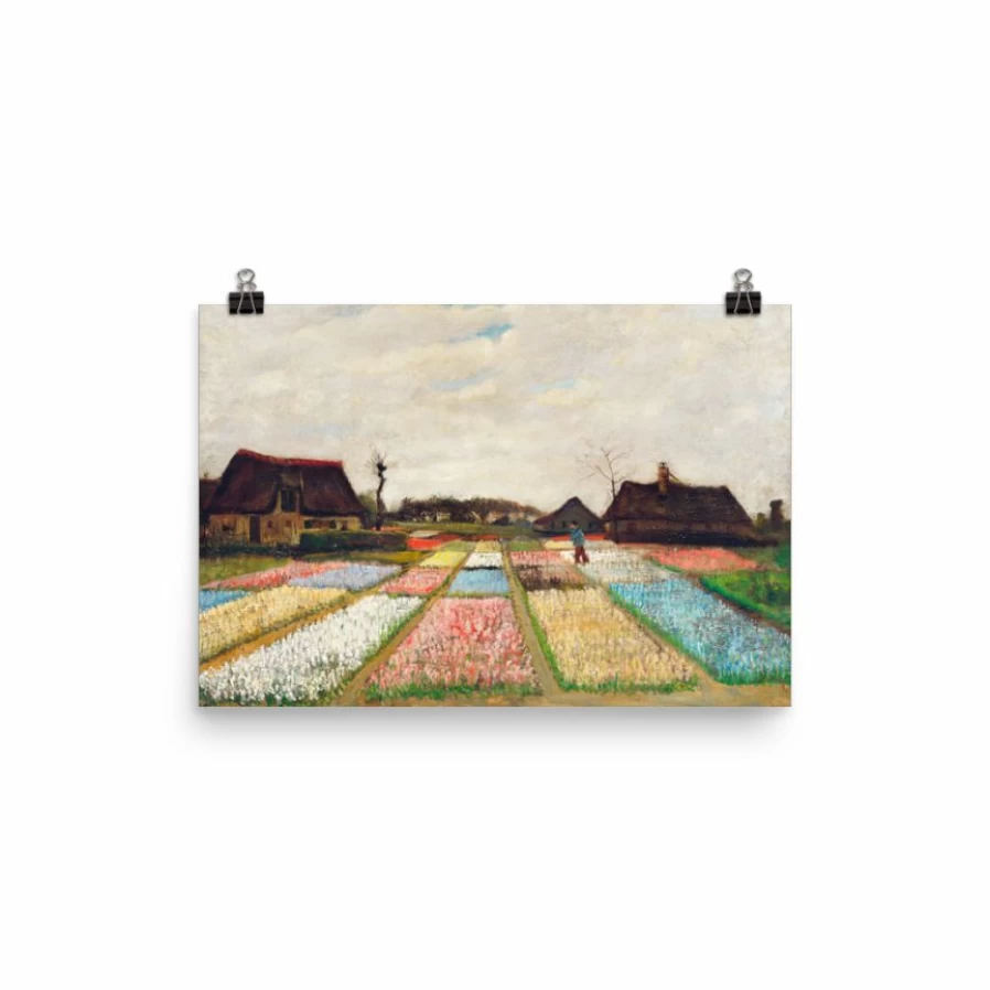 "Lone Fox 'Flower Beds In Holland' Art Print - Dutch Floral Landscape Wall Art"