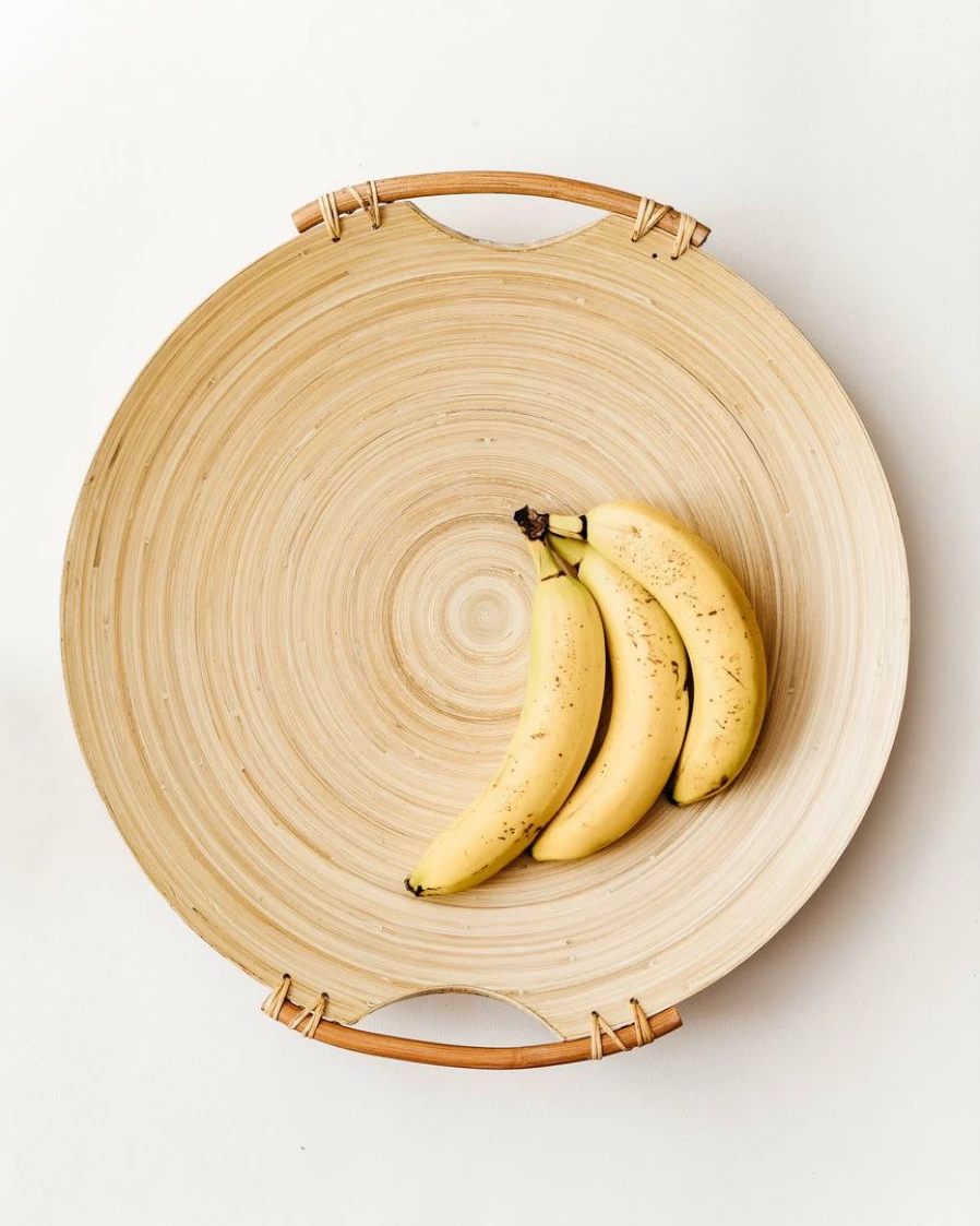 "Brina Large Bamboo Serving Tray – Eco-Friendly Handcrafted Dining & Decor"