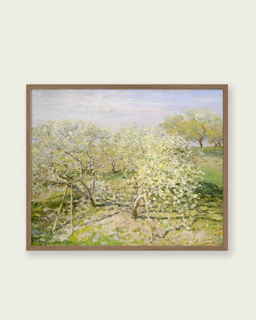 "Lone Fox Spring Fruit Trees In Bloom Art Print - Wall Decor Best Seller"