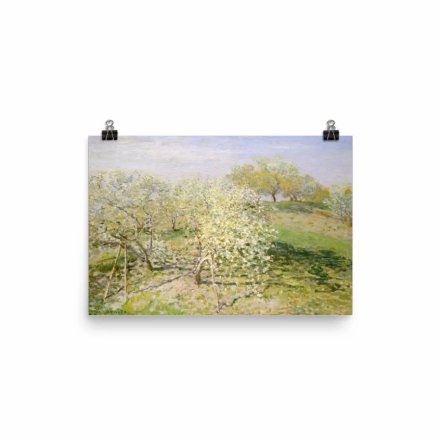 "Lone Fox Spring Fruit Trees In Bloom Art Print - Wall Decor Best Seller"