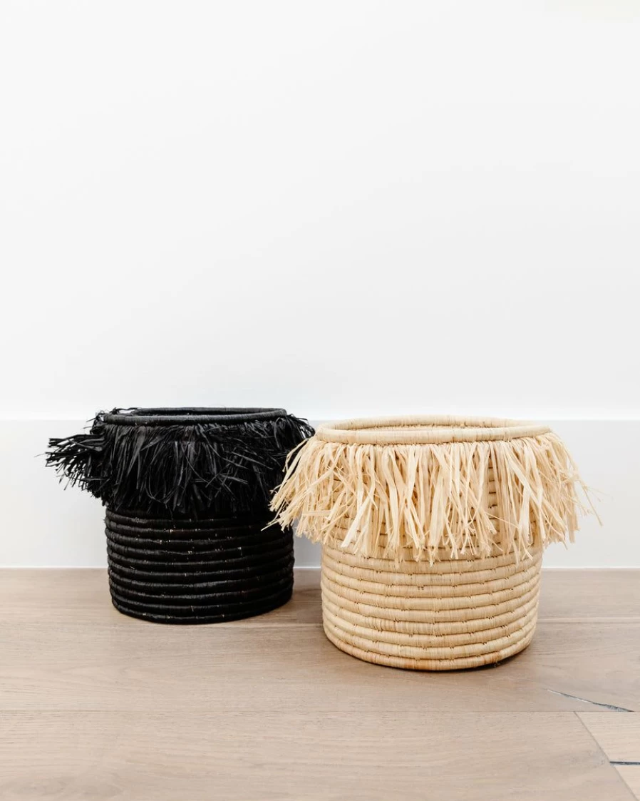 Lone Fox Fringed Decorative Catch All Basket - Stylish Storage for Home Organization