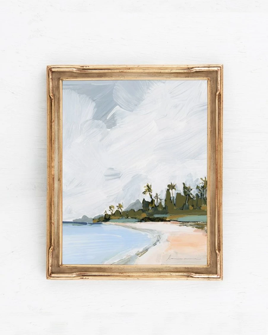 "Palm Island Tropical Beach Canvas Art Print - Lone Fox Home Decor Wall Art"