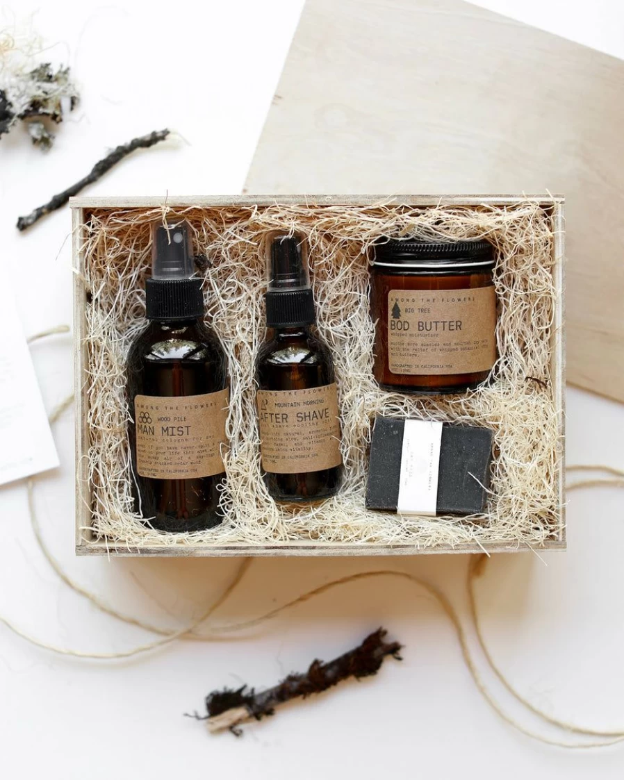 "Wild Man Self-Care Gift Box - Among The Flowers Faire Natural Wellness Set for Men"