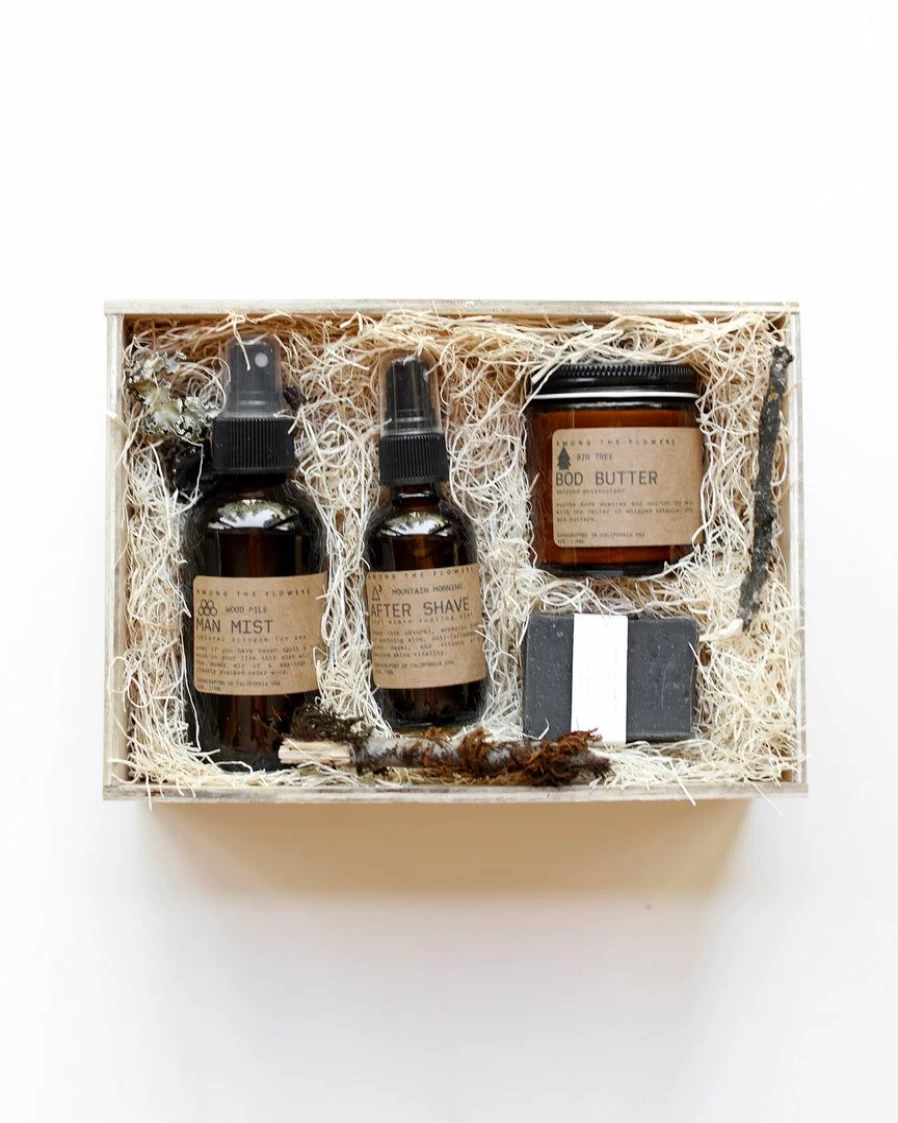 "Wild Man Self-Care Gift Box - Among The Flowers Faire Natural Wellness Set for Men"