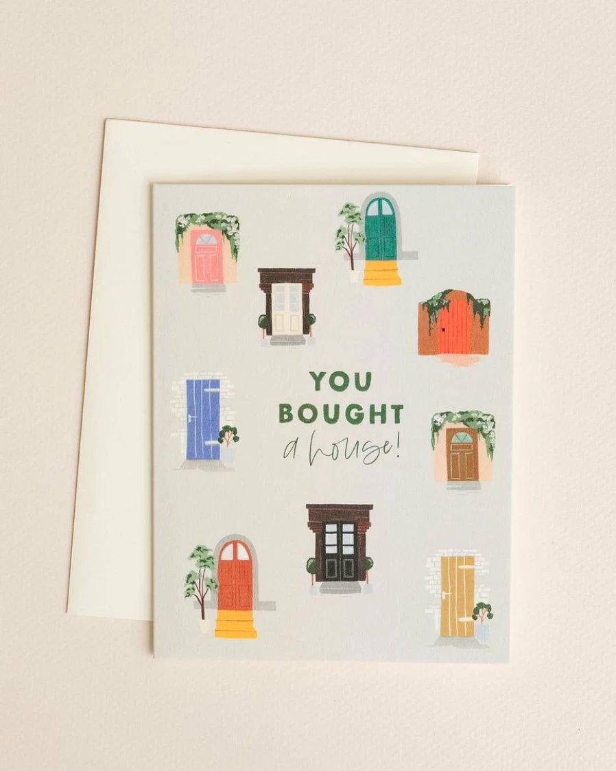 "Funny Housewarming Card - 'Pen + Pillar' New Home Greeting Card for Congratulations"