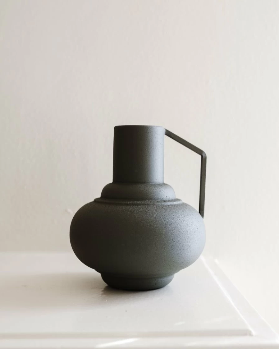 "Colby Metal Sage Green Vase – Stylish Home Decor for Modern Interiors"