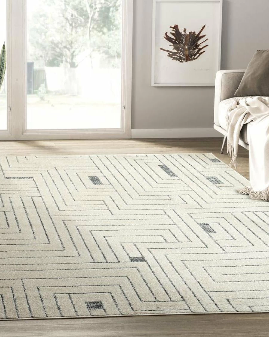 "Modern Geometric Area Rug - Stylish Home Decor for Living Room & Bedroom"