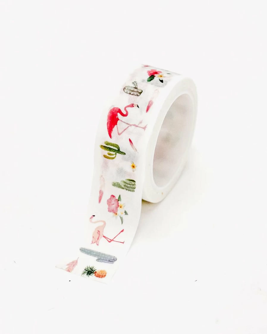 "Palm Springs Themed Washi Tape - Decorative Lone Fox Design for Scrapbooking & DIY Crafts"