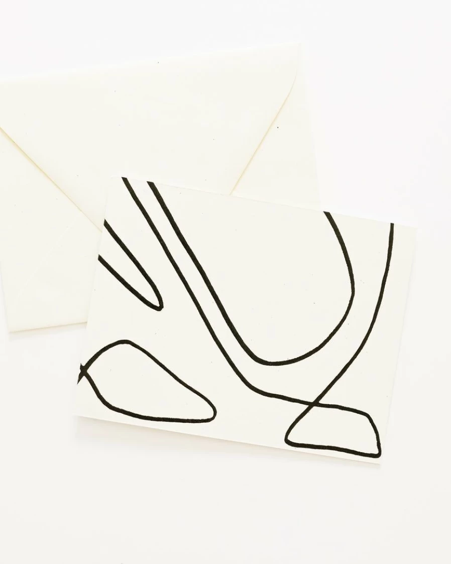 "Lone Fox Minimalist Line Art Greeting Card - Elegant Animal Illustration Printable Download"