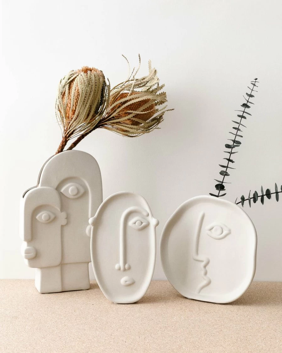 Abstract Portrait Vases - Modern Handcrafted Ceramic Decor for Home & Office