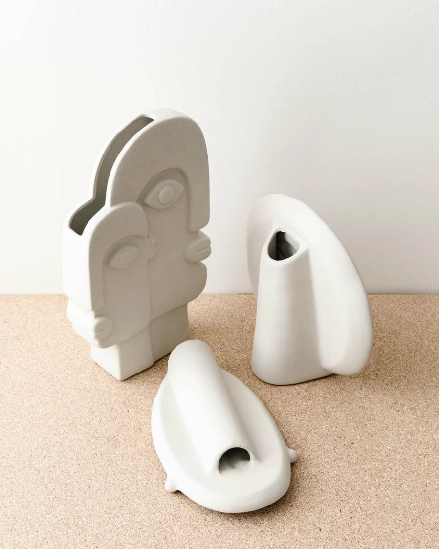 Abstract Portrait Vases - Modern Handcrafted Ceramic Decor for Home & Office