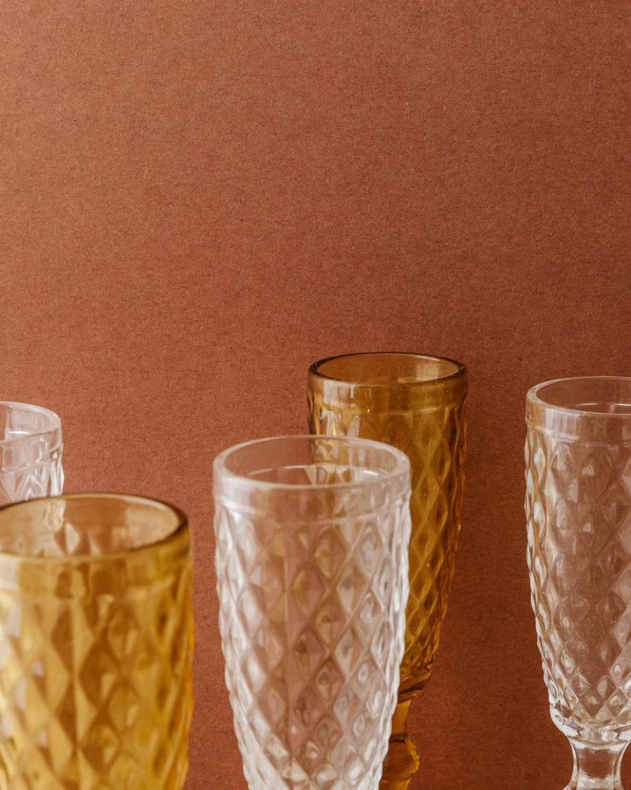 Elegant New Hatched Glass Champagne Flutes for Celebrations
