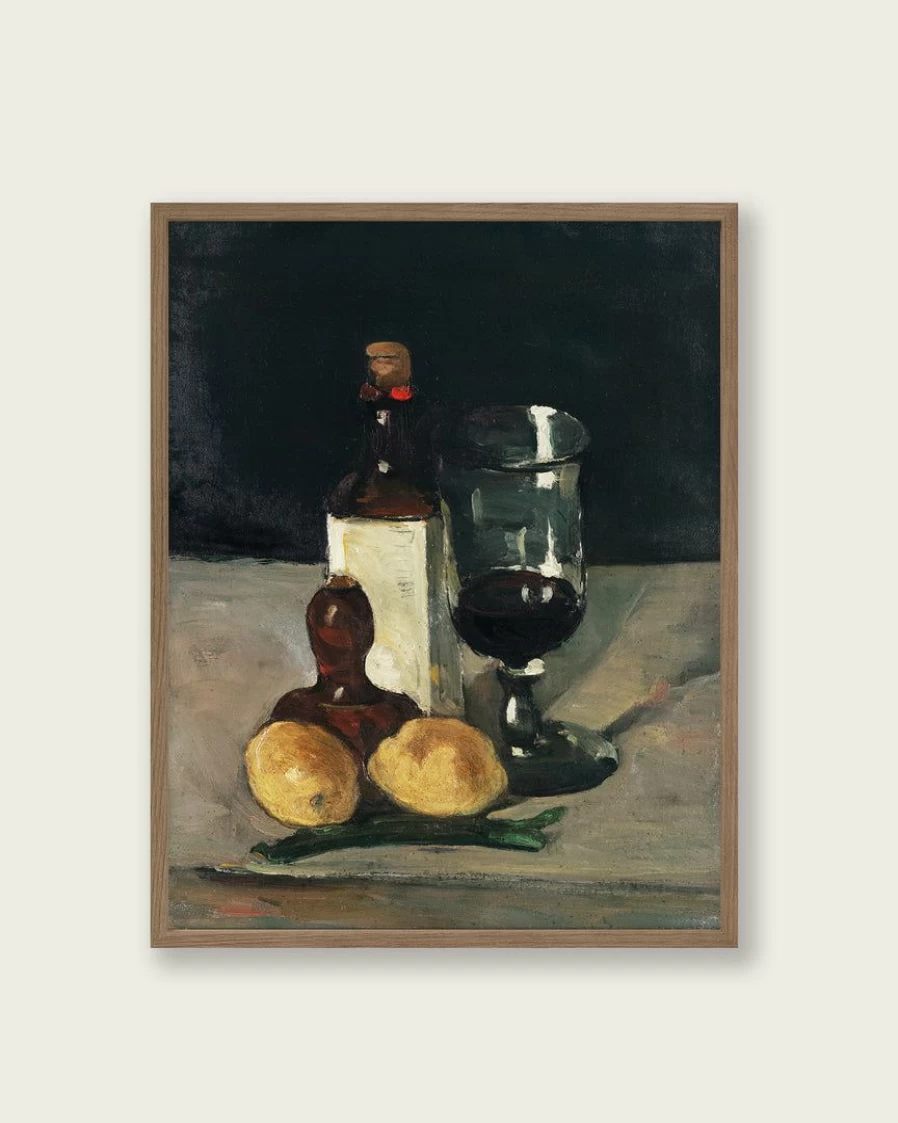 "Wine And Lemons" Vintage Art Print - Lone Fox Wall Decor - Kitchen & Dining Room Aesthetic Poster