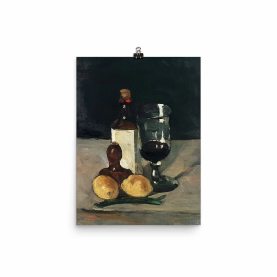 "Wine And Lemons" Vintage Art Print - Lone Fox Wall Decor - Kitchen & Dining Room Aesthetic Poster