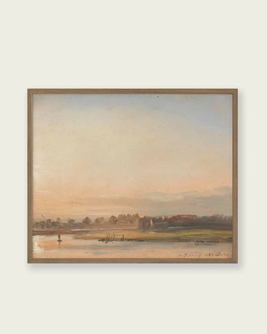 "View Of The Elbe River Landscape Art Print by Lone Fox – Premium Wall Decor"