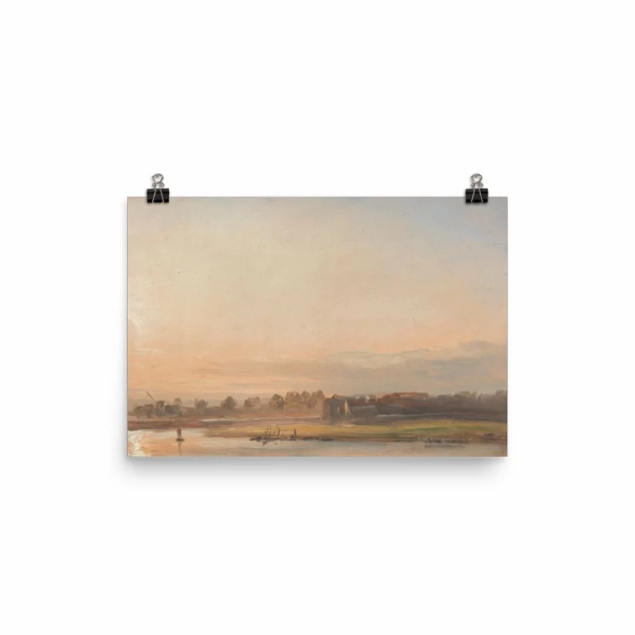 "View Of The Elbe River Landscape Art Print by Lone Fox – Premium Wall Decor"