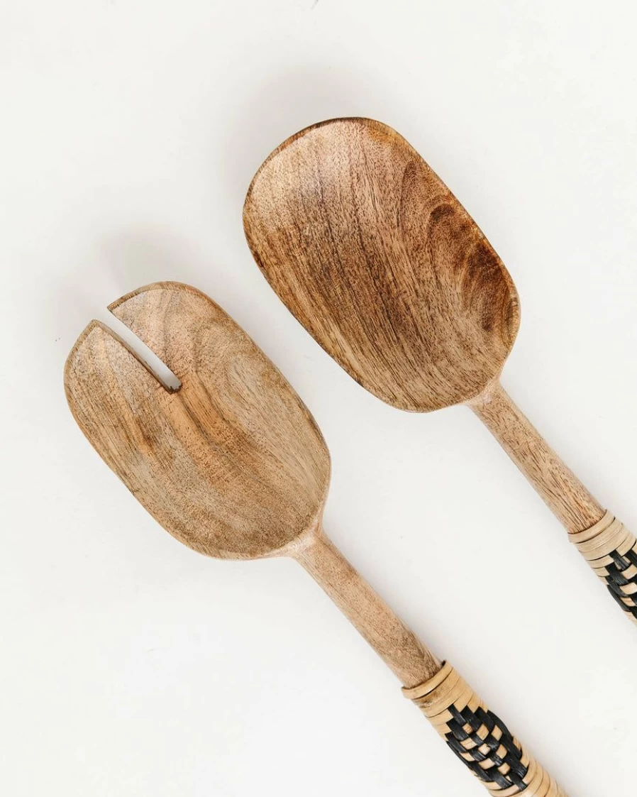 "Creative Co Op Roya Elegant Salad Serving Set – Premium Utensils for Dining"