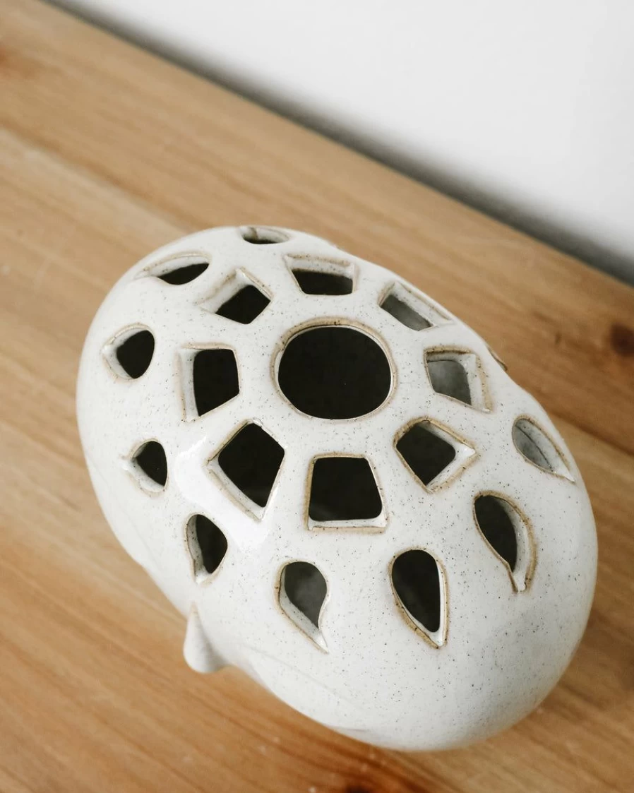 Lone Fox Mariel Stoneware Face Vase - Handcrafted Ceramic Decorative Vase for Home Decor
