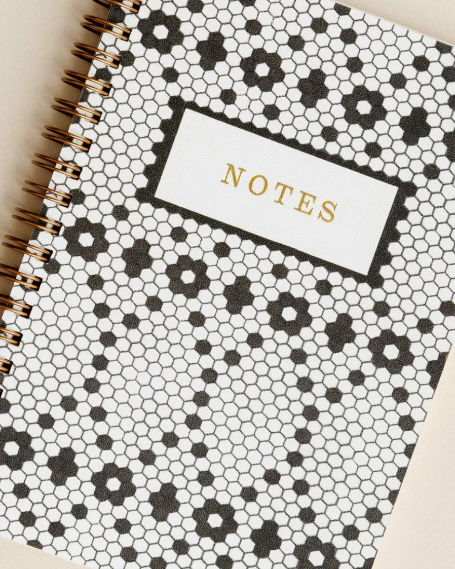 Vintage-Inspired Pen & Pillar Retro Tile Design Notebook for Journaling & Note-Taking
