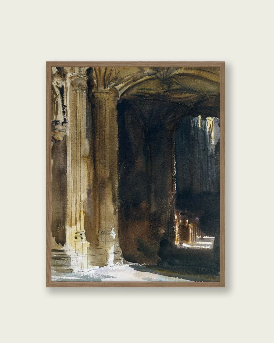 "Lone Fox Cathedral Interior Art Print - Premium Wall Art Decor"