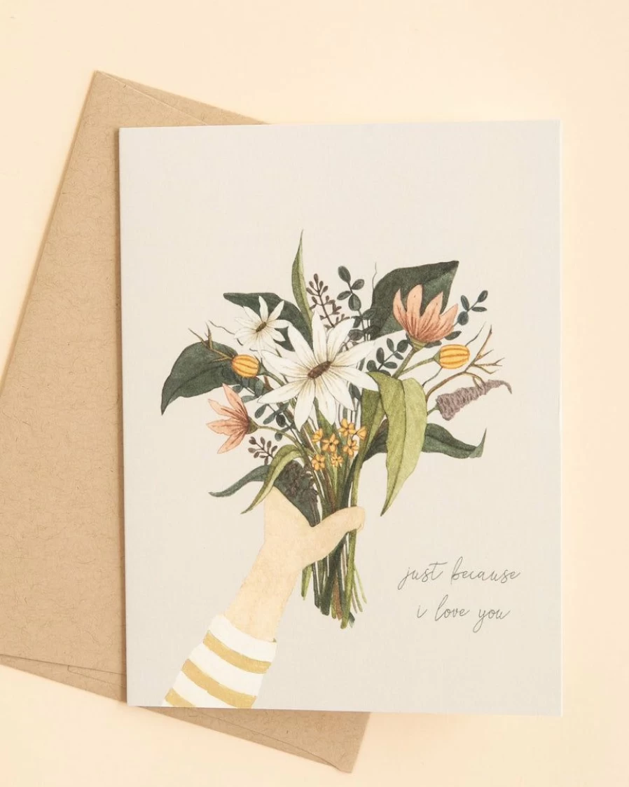 "Lone Fox Just Because Greeting Card - Thoughtful Blank Note Card for Any Occasion"