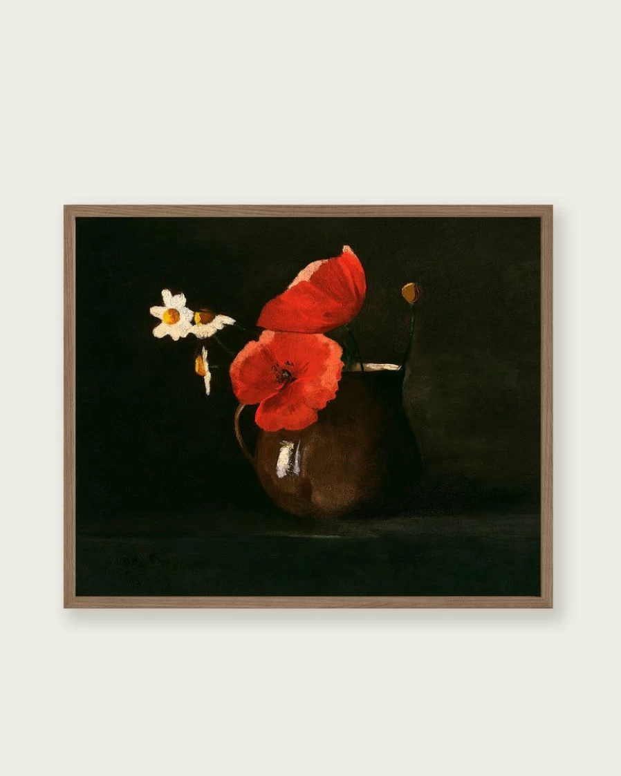 "Poppies And Daisies Floral Art Print - Lone Fox Best Sellers Wall Decor"
