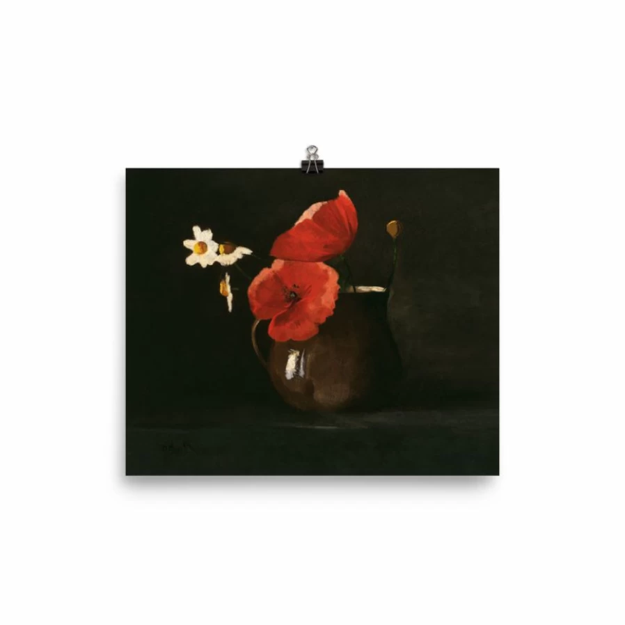 "Poppies And Daisies Floral Art Print - Lone Fox Best Sellers Wall Decor"