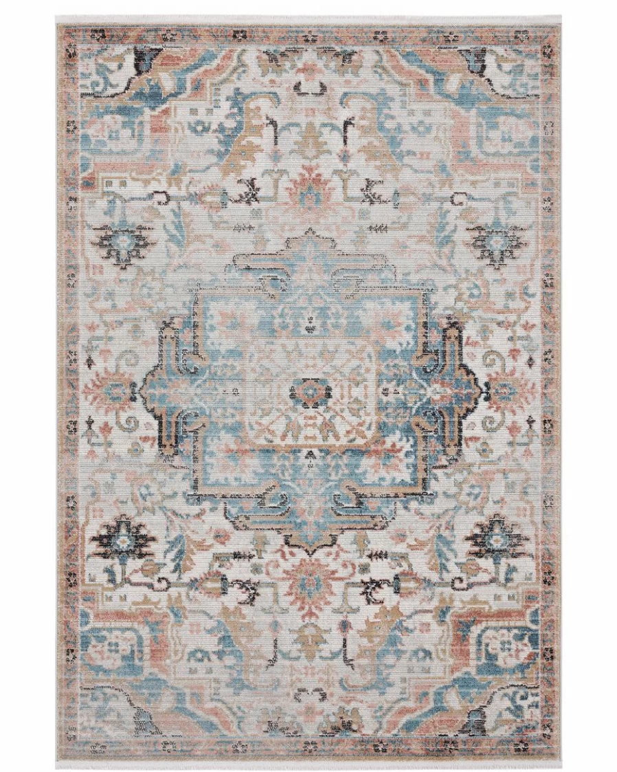 "Lone Fox Handmade Kamala Turkish Rug - Vintage Bohemian Distressed Wool Area Carpet"